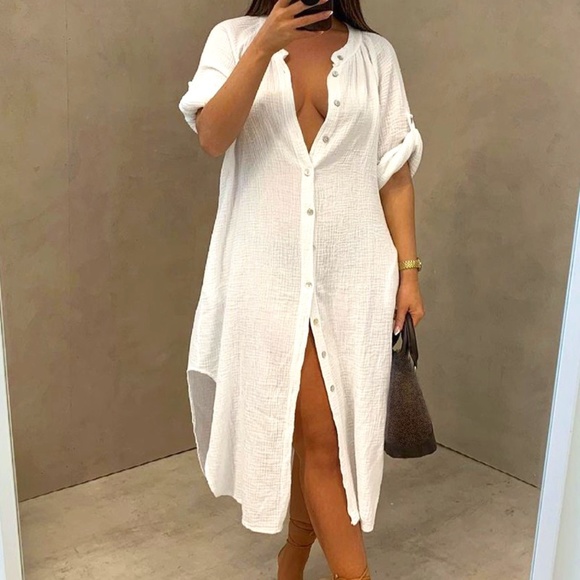 Oversized Relaxed Shirt Dress - Picture 1 of 3